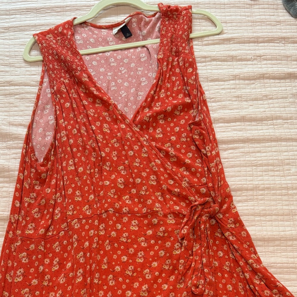 Universal Thread Red Floral Wrap Dress - Picture 2 of 2